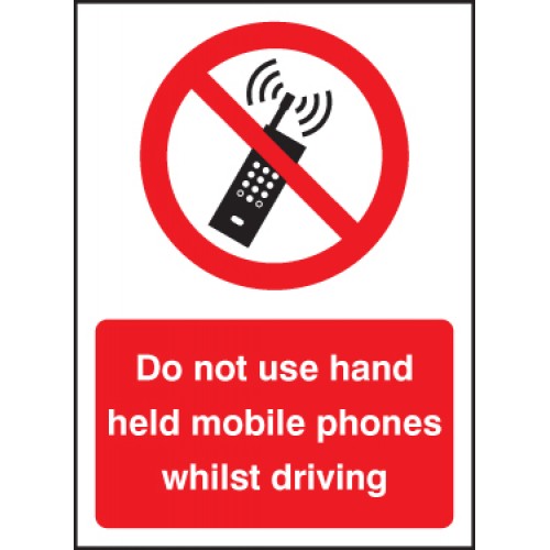 Do Not Use Hand Held Mobiles Driving Rigid Plastic 300x400mm