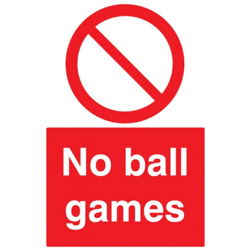 No Ball Games Rigid Plastic 300x100mm