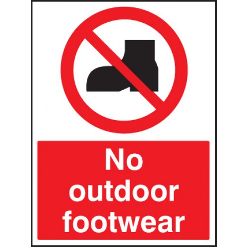 No Outdoor Footwear | 200x150mm |  Rigid Plastic