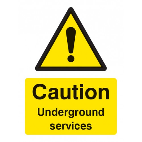 Caution Underground Services Rigid Plastic 600x200mm