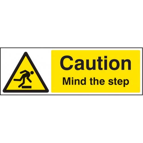 Caution Mind The Step Self Adhesive Vinyl 300x100mm