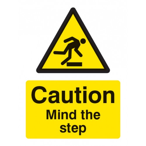 Caution Mind The Step | 400x300mm |  Rigid Plastic