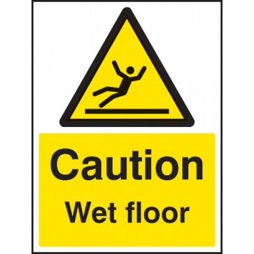 Caution Wet Floor Self Adhesive Vinyl 200x300mm