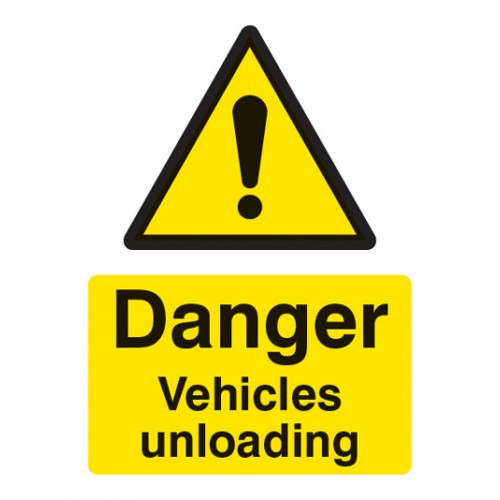 Danger Vehicles Unloading Self Adhesive Vinyl 200x300mm