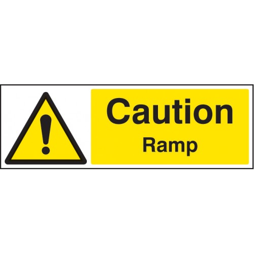 Caution Ramp Rigid Plastic 300x100mm