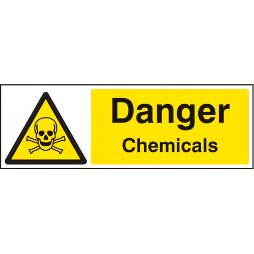 Danger Chemicals Self Adhesive Vinyl 300x100mm