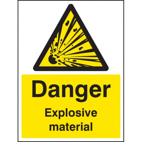 Danger Explosive Material Self Adhesive Vinyl 200x300mm