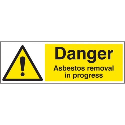 Danger Asbestos Removal In Progress Self Adhesive Vinyl 600x200mm