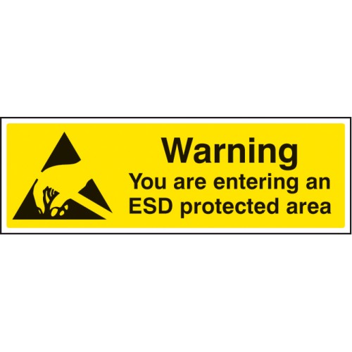 Warning You Are Entering An ESD Protected Area Diabond 400x600mm