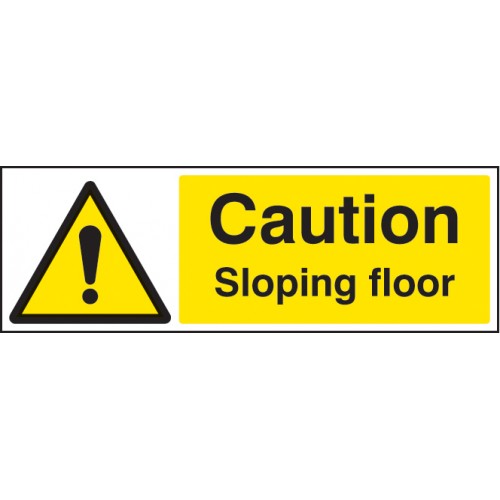 Caution Sloping Floor Rigid Plastic 600x200mm