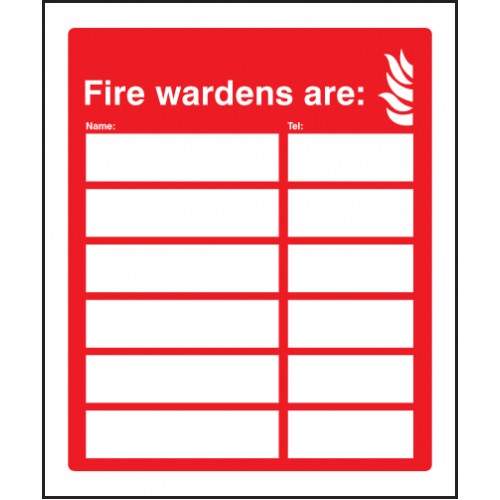 Your Fire Wardens Are (space For 6 Names And Numbers) Adapt-a-sign 215x310mm