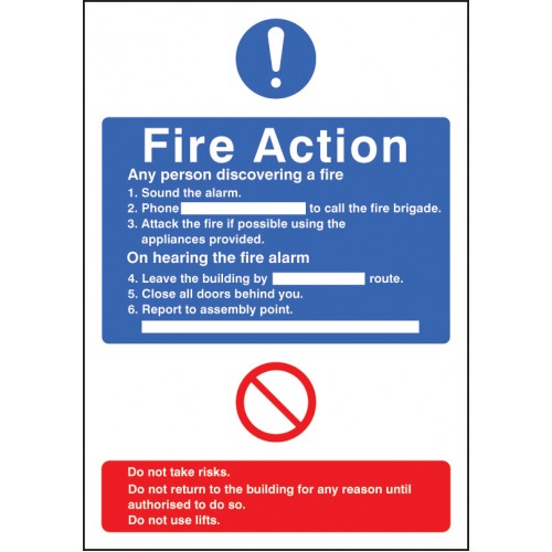 General Fire Action With Lift Adapt-a-sign 215x310mm