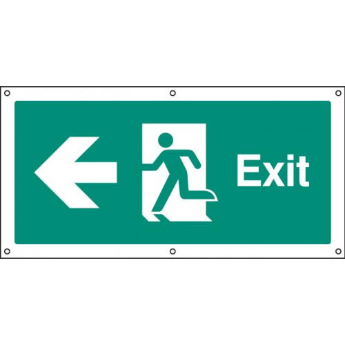Exit Left Banner C/w Eyelets | 1270x610mm |  Miscellaneous
