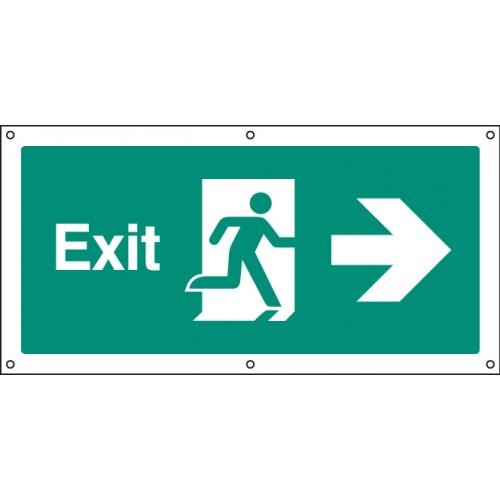 Exit Right Banner C/w Eyelets