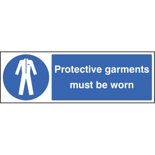 Protective Garments Must Be Worn Self Adhesive Vinyl 300x100mm