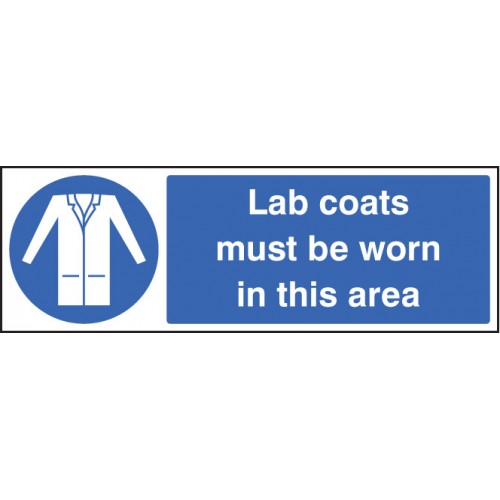 Lab Coats Must Be Worn In This Area Self Adhesive Vinyl 200x300mm