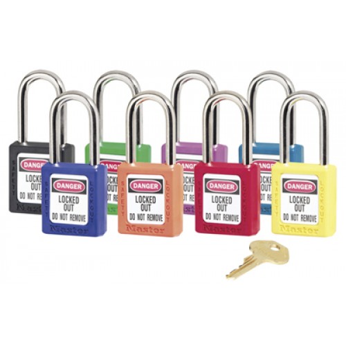 Safety Lockout Padlock, Keyed Different, Yellow