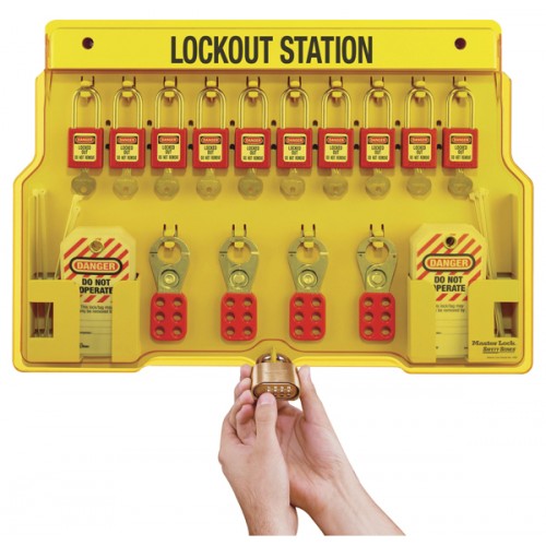 Lockout Station, 10 Lock Capacity, Includes Contents