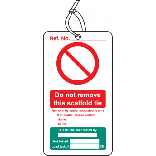 Scaffold Tie Test Double Sided Safety Tags (pack Of 10) |  |  Miscellaneous