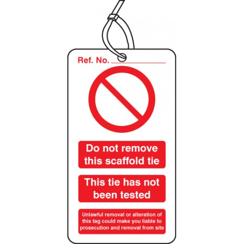 Scaffold Tie Do Not Remove Double Sided Safety Tags (pack Of 10)