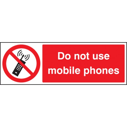 Do Not Use Mobile Phones Self Adhesive Vinyl 600x200mm