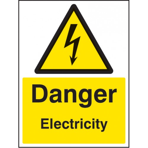 Danger Electricity 150x200mm Adhesive Backed