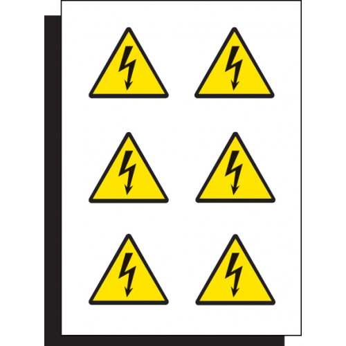 Electricity Label 100mm Sheet Of 6