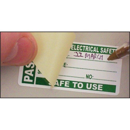 100 PAT Test Write & Seal Labels - Passed 50x25mm