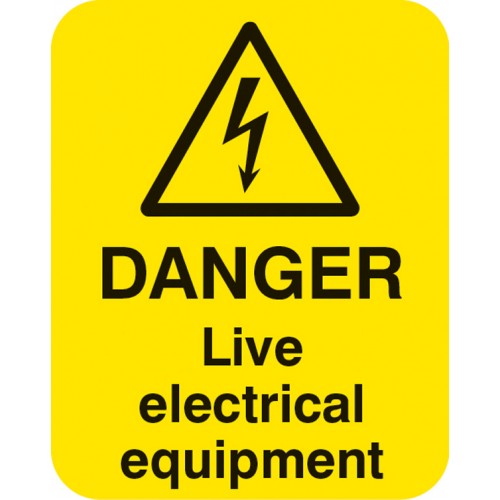 Danger Live Electrical Equipment Self Adhesive Vinyl 400x600mm