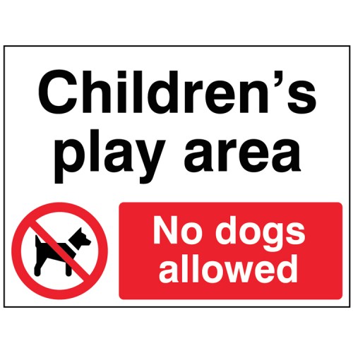 Childrens Play Area No Dogs Allowed Rigid Plastic 150x200mm