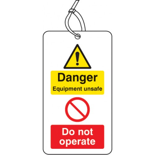 Danger Equipment Unsafe Do Not Operate D/S Tag Pk Of 10