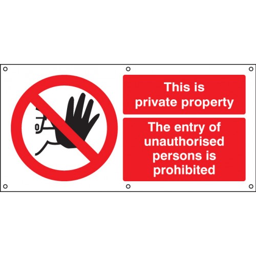 This Is Private Property Banner C/w Eyelets