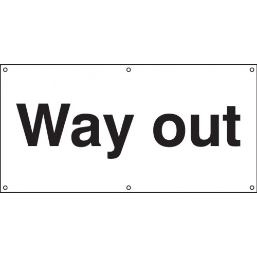Way Out Banner C/w Eyelets