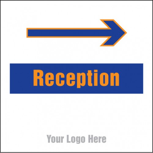 Reception, Arrow Right Site Saver Sign 400x400mm