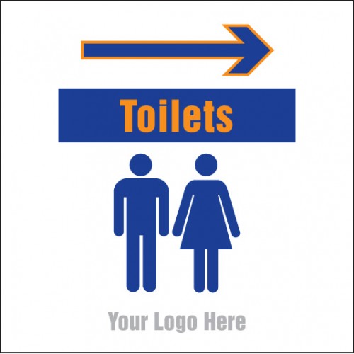 Toilets, Arrow Right Site Saver Sign 400x400mm