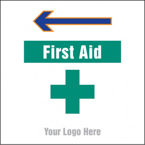 First Aid, Arrow Left Site Saver Sign 400x400mm