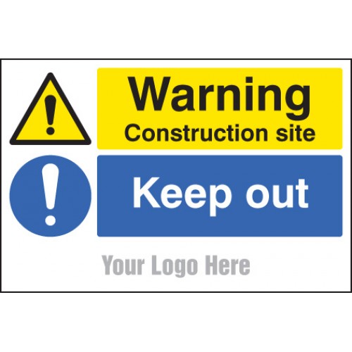 Warning Construction Site Keep Out, Site Saver Sign 600x400mm
