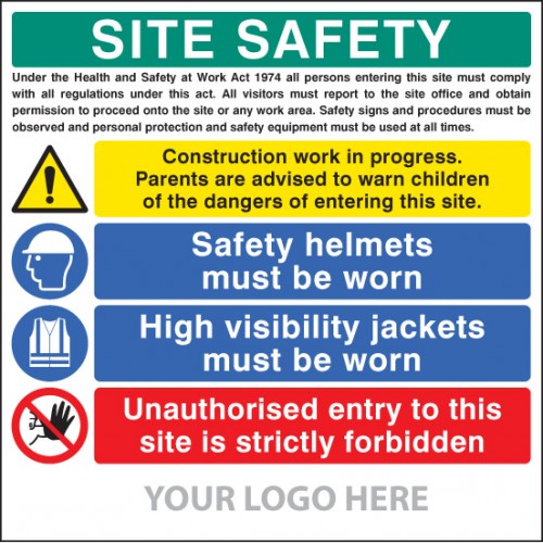 Site Safety Board, Helmets, Hi-vis, Unauthorised Entry Site Saver Sign 1220x1220mm | 1220x1220mm |  Miscellaneous