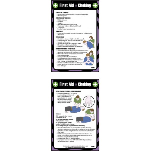 First Aid Choking 80x120mm Pocket Guide |  |  Miscellaneous