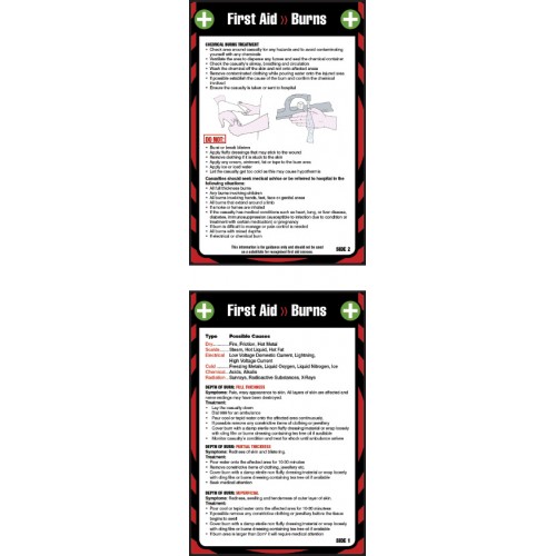 First Aid Burns 80x120mm Pocket Guide