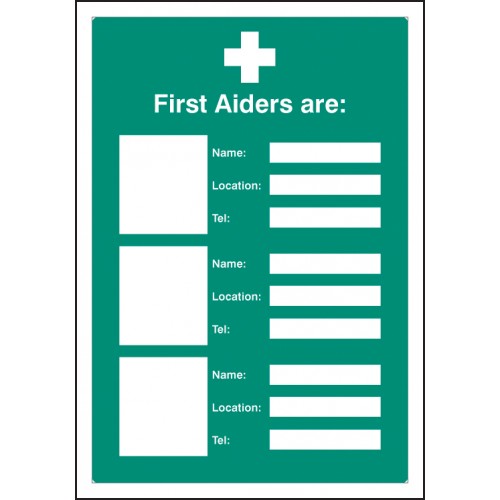 First Aiders Are (space For 3) Adapt-a-sign 215x310mm