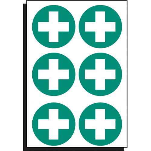 First Aid Symbol 65mm Dia - Sheet Of 6 |  |  Miscellaneous