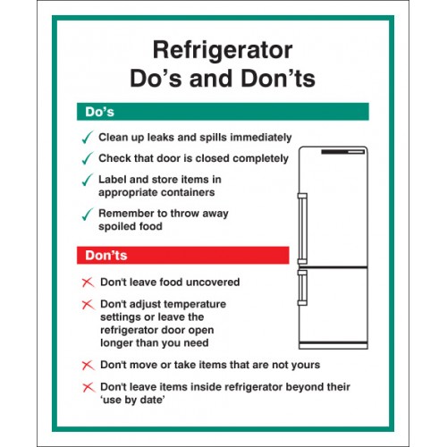 Refrigerator - Do's & Dont's