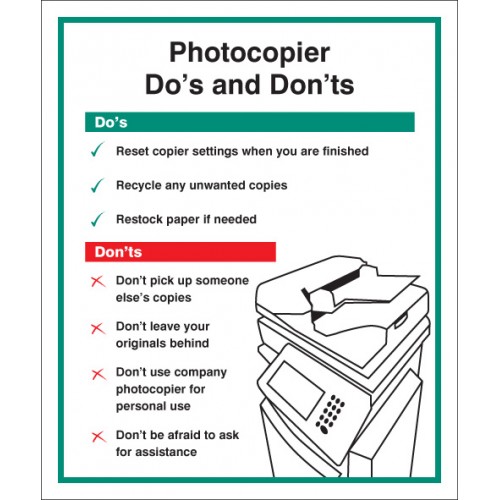 Photocopier - Do's & Dont's