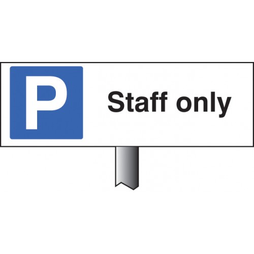 Parking Staff Only Verge Sign 450x150mm (post 800mm)