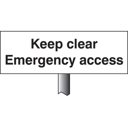 Keep Clear Emergency Access Verge Sign 450x150mm (post 800mm)