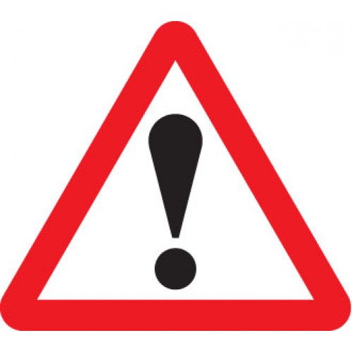 Warning ! 600mm Triangle Sign With Text Variant