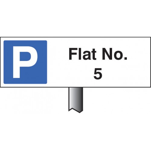 Verge Sign - Flat No. (Please Specify Required No) 450x150mm (post 800mm)