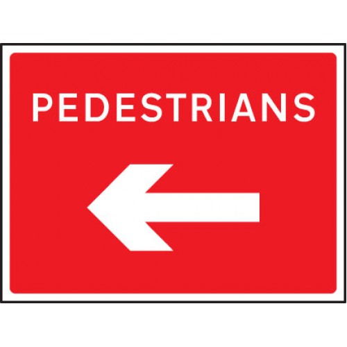 Pedestrians Arrow Left/right Fold Up 600x450mm Sign