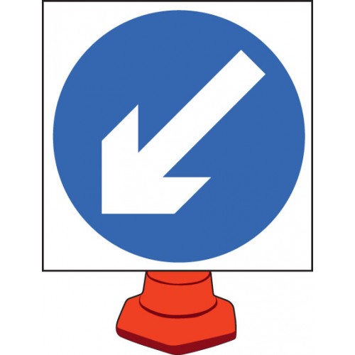 Keep Left Cone Sign 750mm